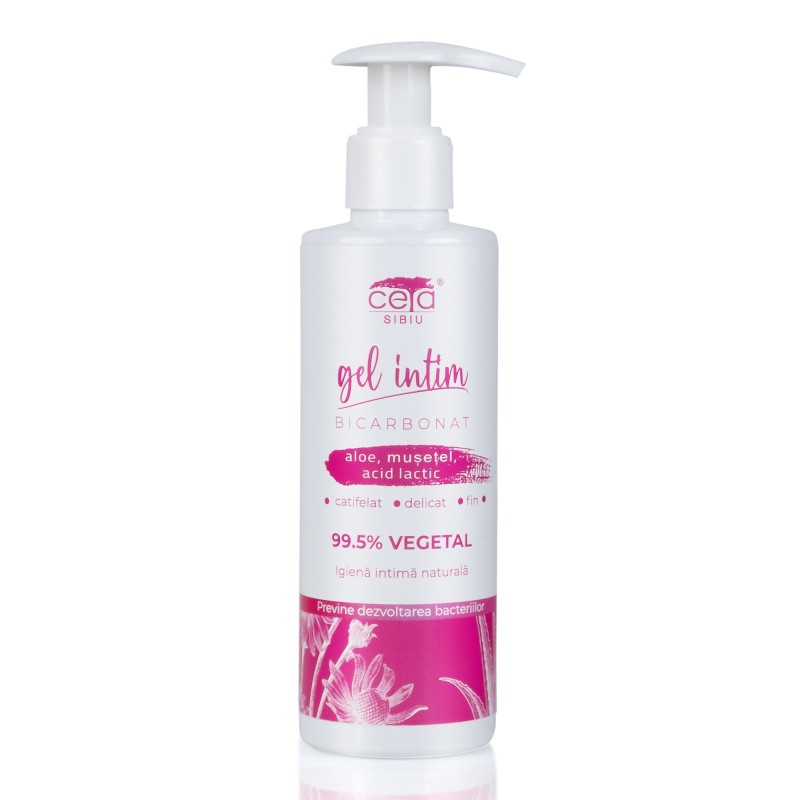 GEL INTIM 99.5% VEGETAL cu bicarbonat, aloe, musetel, acid lactic - 200 ml