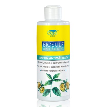 SAMPON CU BIOSULF, urzica  si nuc, antimatreata