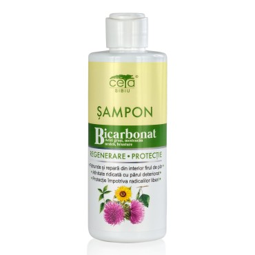 SAMPON CU BICARBONAT - regenerare si protectie cu acizi grasi, mesteacan, urzica, brusture, 200 ml