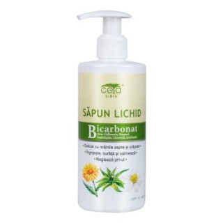 NOU:SAPUN LICHID CU BICARBONAT POMPITA 300 ML, aloe, galbenele, musetel, fosfolipide,glicerina, acid lactic -