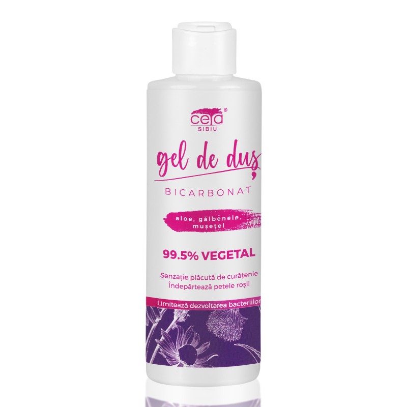 GEL DUS 99.5% VEGETAL CU BICARBONAT 200ML aloe, galbenele, musetel